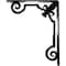 Ekena Millwork Fleur De Lis Wrought Iron Bracket, (Triple center brace), Powder Coated Black 2"W x 10"D x 12"H BKTM02X10X12TFL - alternate 5